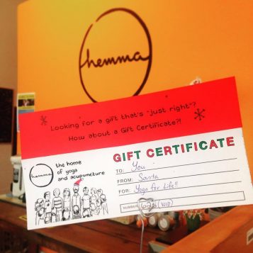 gift certificte holiday hemma